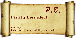 Pirity Bernadett névjegykártya